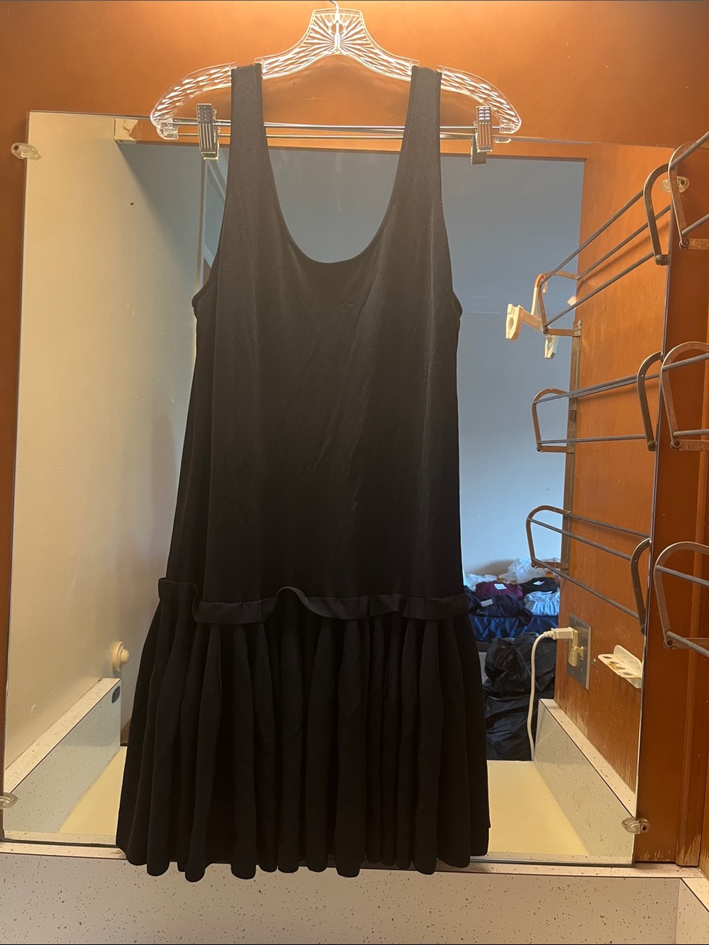 Classic Black Sleeveless Drop-Waist Dress